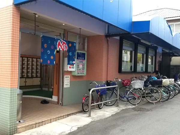 기레우리와리역과 히라노구 목욕탕 안내